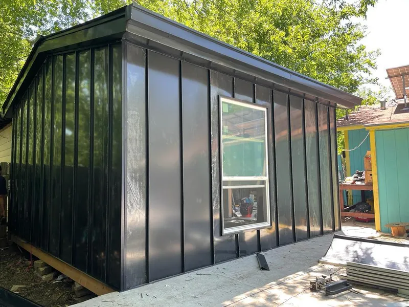 Black standing seam metal wall panels for Metal Roof Installation in Eagle Point